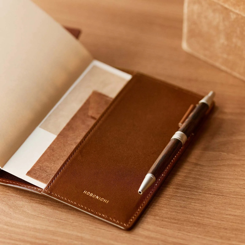 【預購】HOBO日手帳外皮 A6文庫本 Taut 棕色牛皮書衣 瘦身版 牛革書皮 HOBO手帳 Hobonichi-細節圖4