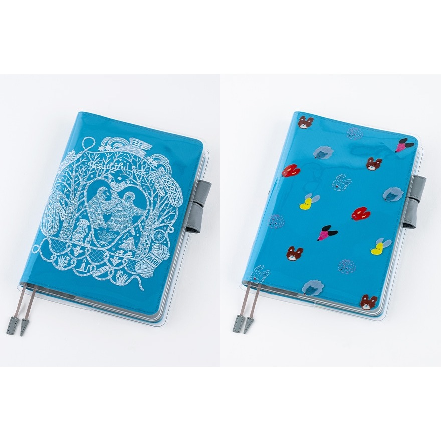 【預購】HOBO日手帳外皮 A5大本 冬季城市 青x灰 Winter City 純色系列 書皮 書衣 Hobonichi-細節圖11