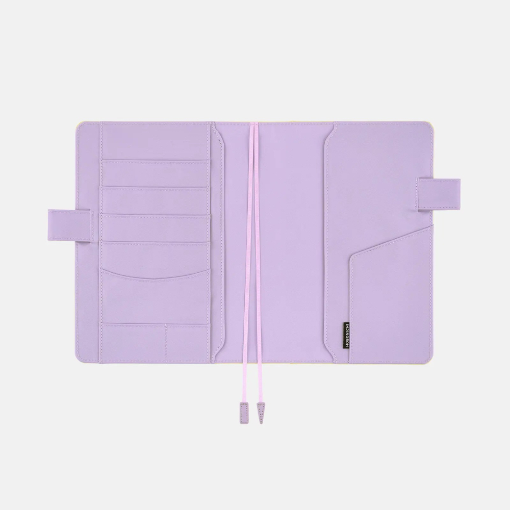 【預購】HOBO日手帳外皮 A5大本 Honey Lilac 蜂蜜黃 x 淡紫 純色系列 書皮 書衣 Hobonichi-細節圖8
