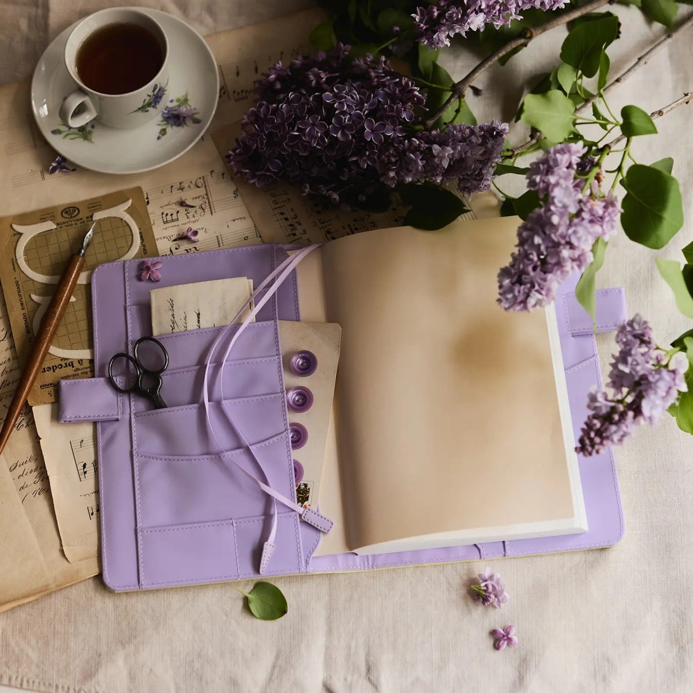 【現貨】HOBO日手帳外皮 A5大本 Honey Lilac 蜂蜜黃 x 淡紫 純色系列 書皮 書衣 Hobonichi-細節圖3