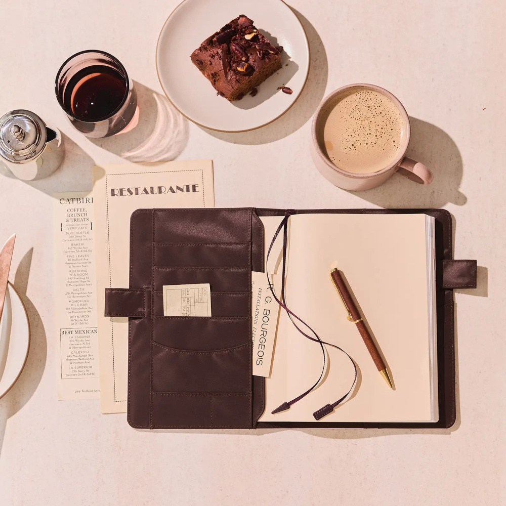 【預購】HOBO日手帳外皮 A5大本 Sweet Cacao 淡粉 x 深棕 純色系列 書皮 書衣 Hobonichi-細節圖3