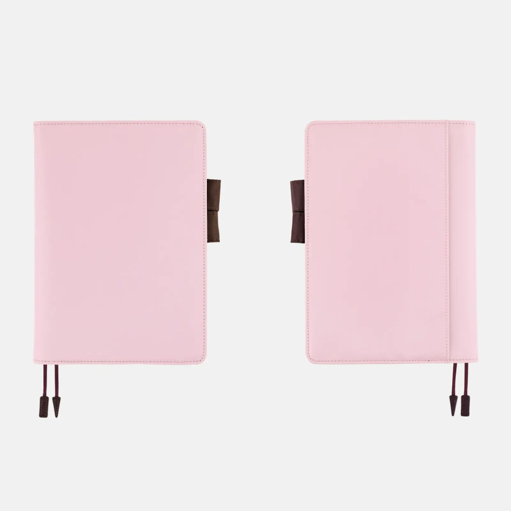 【預購】HOBO日手帳外皮 A5大本 Sweet Cacao 淡粉 x 深棕 純色系列 書皮 書衣 Hobonichi-細節圖6