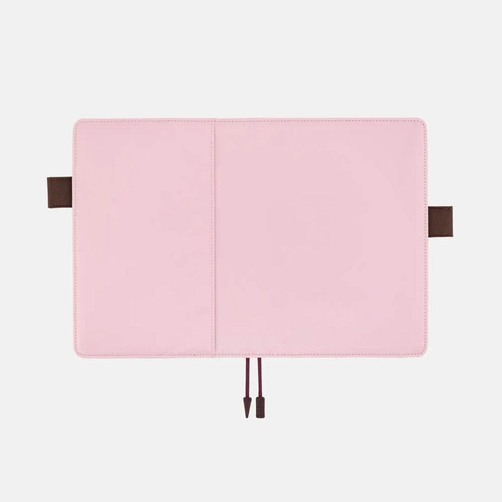 【預購】HOBO日手帳外皮 A5大本 Sweet Cacao 淡粉 x 深棕 純色系列 書皮 書衣 Hobonichi-細節圖7