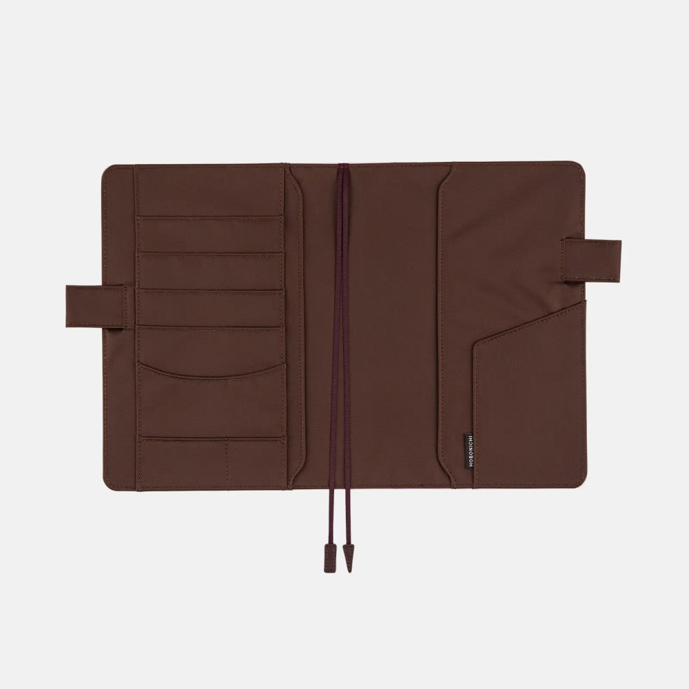 【預購】HOBO日手帳外皮 A5大本 Sweet Cacao 淡粉 x 深棕 純色系列 書皮 書衣 Hobonichi-細節圖8
