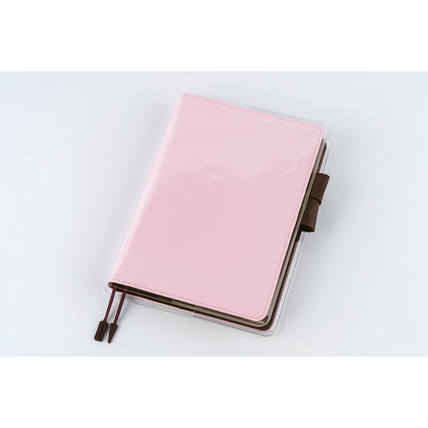 【預購】HOBO日手帳外皮 A5大本 Sweet Cacao 淡粉 x 深棕 純色系列 書皮 書衣 Hobonichi-細節圖10