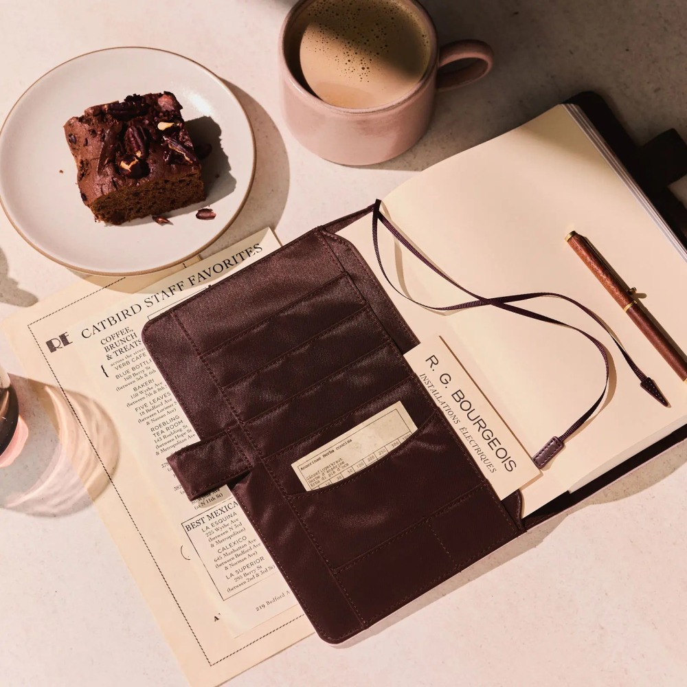 【現貨】HOBO日手帳外皮 A5大本 Sweet Cacao 淡粉 x 深棕 純色系列 書皮 書衣 Hobonichi-細節圖5