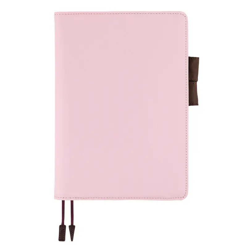 【預購】HOBO日手帳外皮 A5大本 Sweet Cacao 淡粉 x 深棕 純色系列 書皮 書衣 Hobonichi-規格圖11