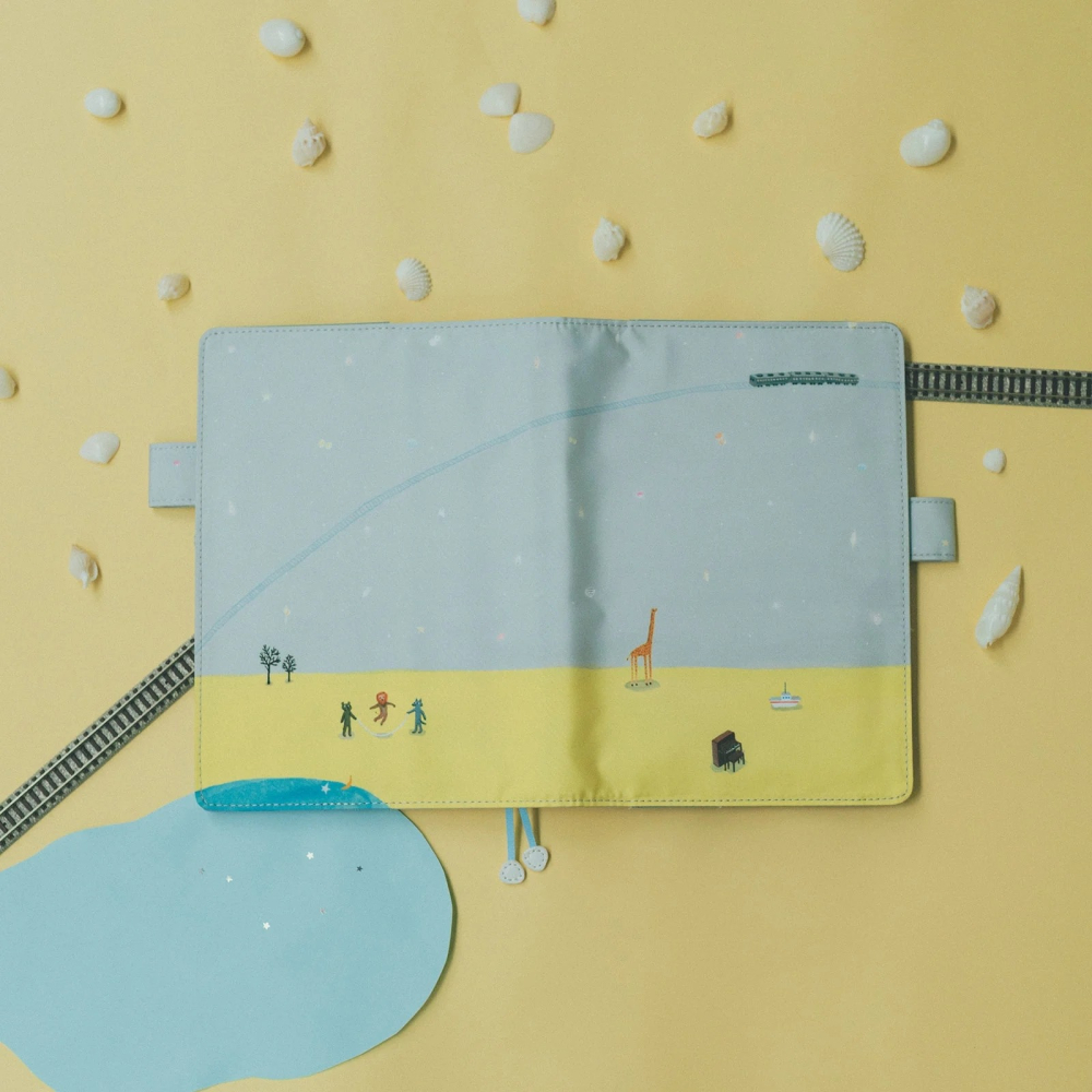 【預購】HOBO日手帳外皮 A5大本 久保田寛子 貝殼星星 閃爍貝殼 貝の星 HOBO手帳書皮書衣 Hobonichi-細節圖5