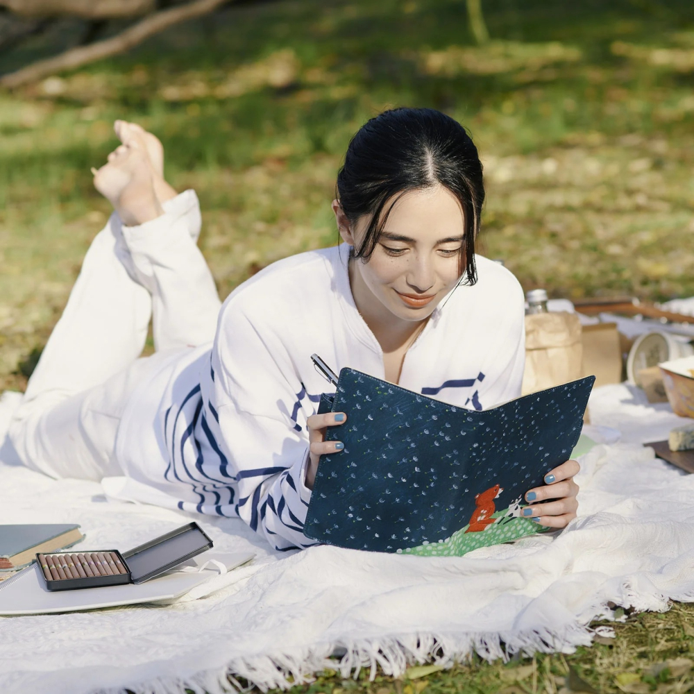 【預購】HOBO日手帳外皮 A5大本 蒲公英田裡的微風 柴田啓子 柴田KEIKO 書衣 書皮 Hobonichi-細節圖3