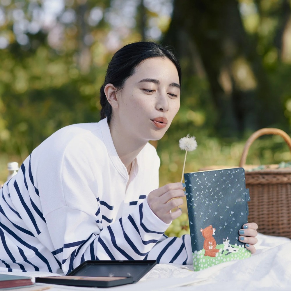【現貨】HOBO日手帳外皮 A5大本 蒲公英田裡的微風 柴田啓子 柴田KEIKO 書衣 書皮 Hobonichi-細節圖5