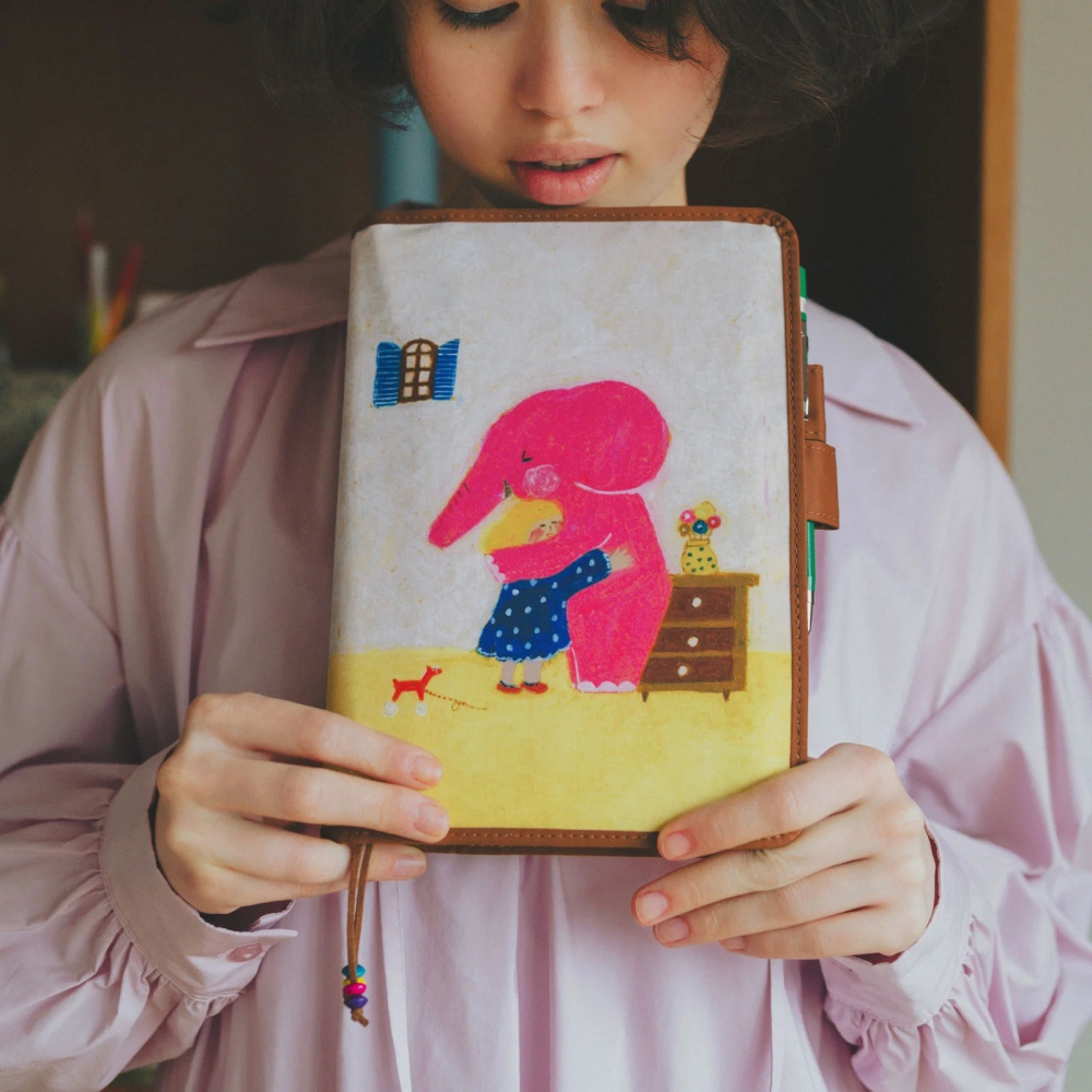 【預購】HOBO日手帳外皮 A5大本 柴田啓子 大象刈谷先生 感人的重逢 HOBO手帳書皮書衣 Hobonichi-細節圖2