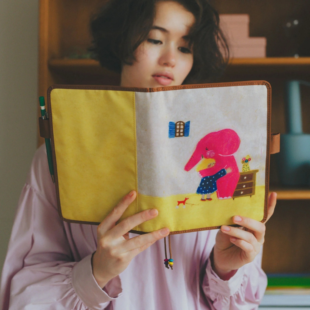 【預購】HOBO日手帳外皮 A5大本 柴田啓子 大象刈谷先生 感人的重逢 HOBO手帳書皮書衣 Hobonichi-細節圖3