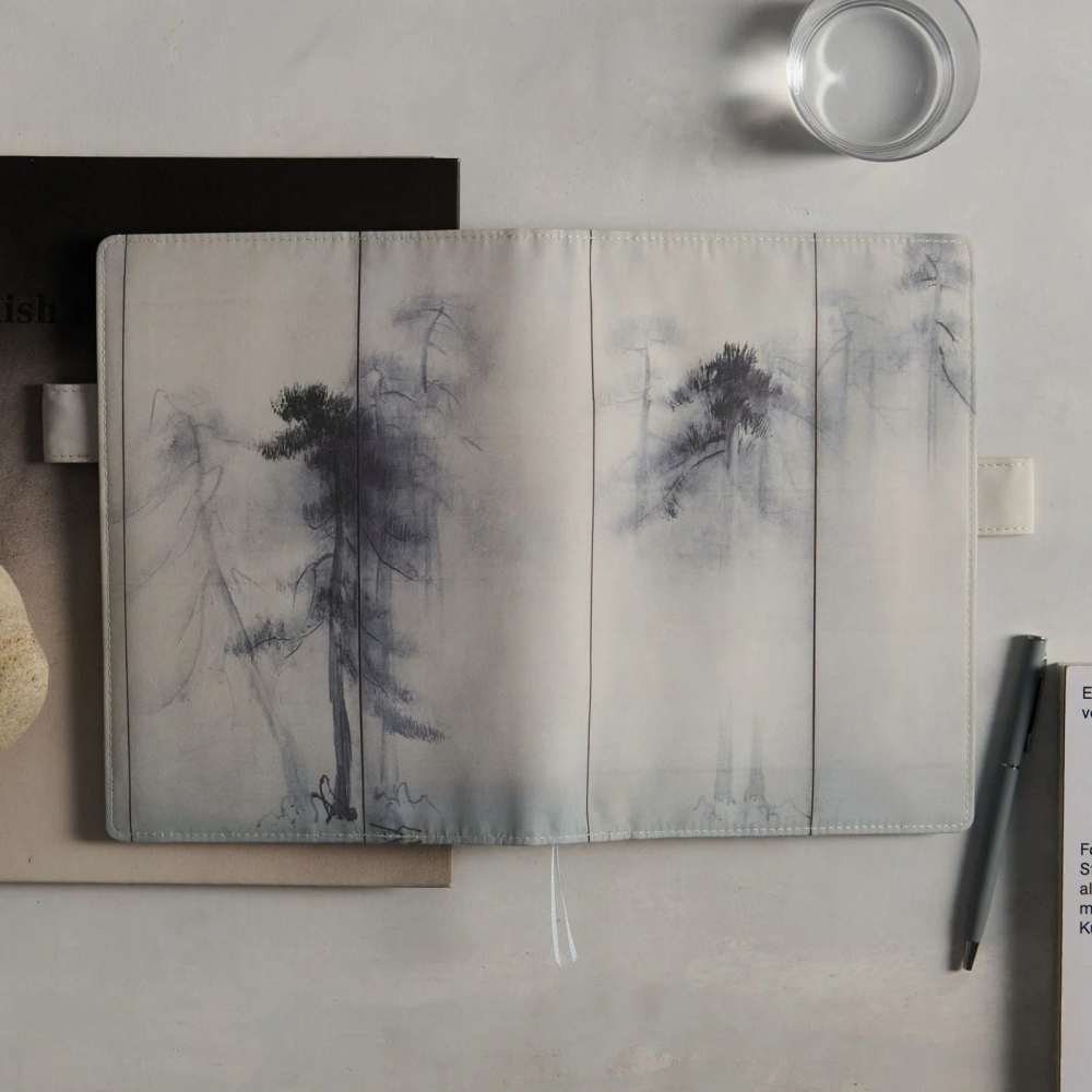 【預購】HOBO日手帳外皮 A5大本 松林圖屏風 長谷川等伯 東京國立博物館 書衣書皮-細節圖3