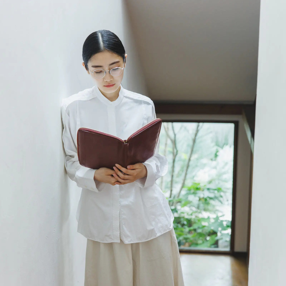 【預購】HOBO日手帳外皮 A5大本 amarone 葡萄酒紅 拉鍊包 HOBO手帳書皮書衣 Hobonichi-細節圖3