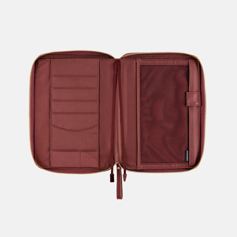 【預購】HOBO日手帳外皮 A5大本 amarone 葡萄酒紅 拉鍊包 HOBO手帳書皮書衣 Hobonichi-細節圖7