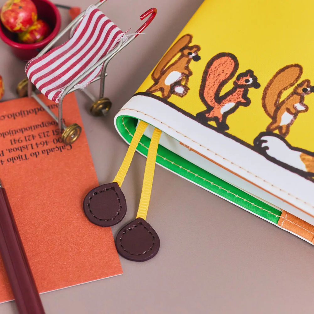 【預購】HOBO日手帳外皮 A5大本 100%ORANGE 松鼠們要去哪裡？HOBO手帳 書皮書衣-細節圖5