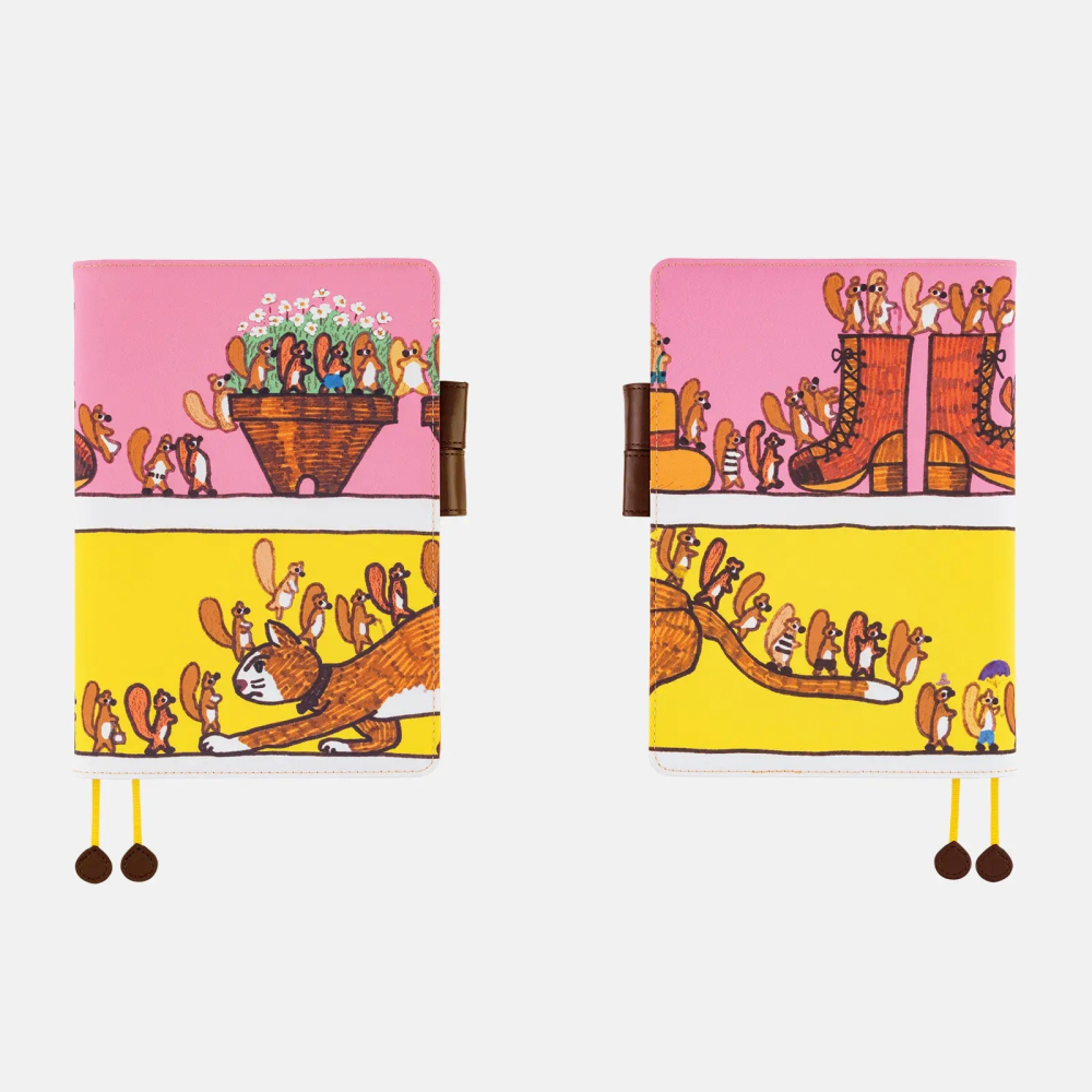 【預購】HOBO日手帳外皮 A5大本 100%ORANGE 松鼠們要去哪裡？HOBO手帳 書皮書衣-細節圖6