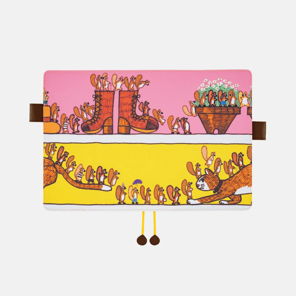 【預購】HOBO日手帳外皮 A5大本 100%ORANGE 松鼠們要去哪裡？HOBO手帳 書皮書衣-細節圖7