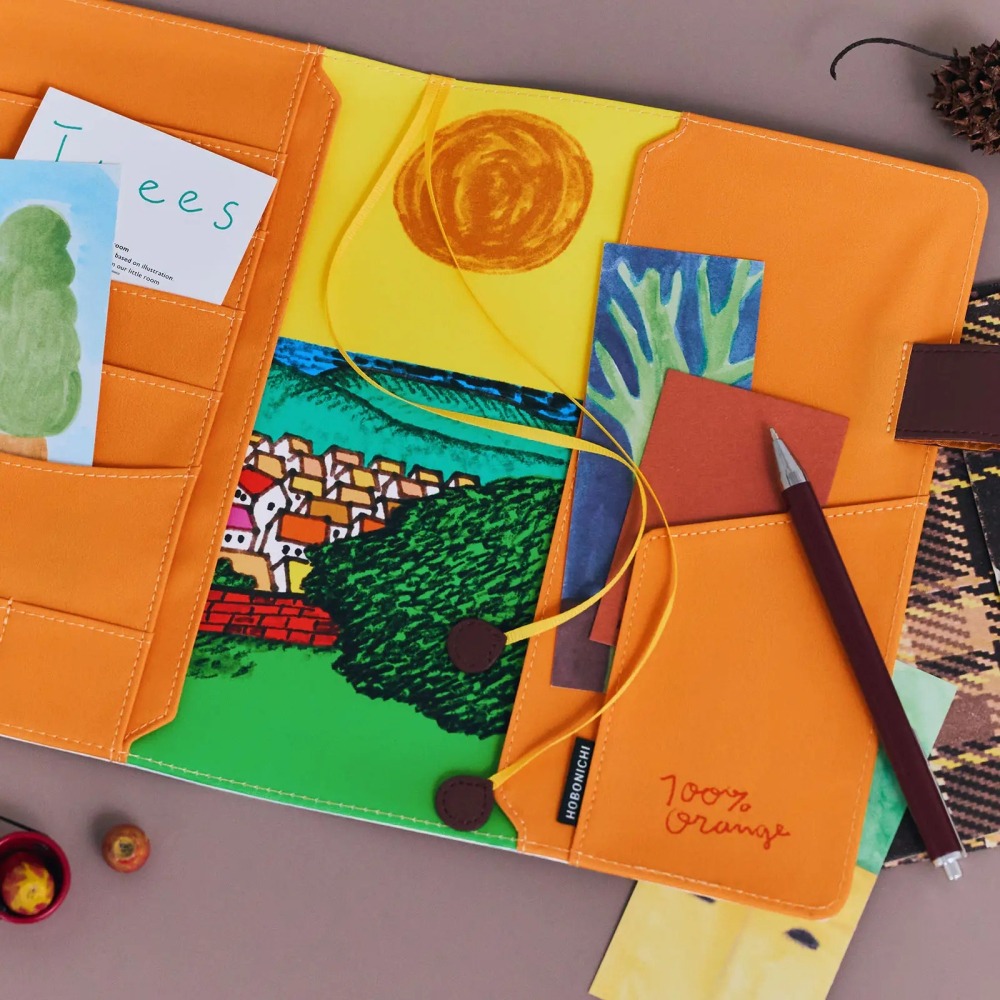 【現貨】HOBO日手帳外皮 A5大本 100%ORANGE 松鼠們要去哪裡？HOBO手帳 書皮書衣-細節圖4
