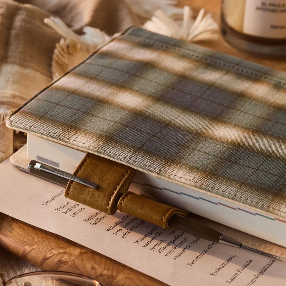 【預購】HOBO日手帳外皮 A5大本 foggy check 襯衫面料系列 霧感格紋 HOBO手帳 書皮 書衣-細節圖4