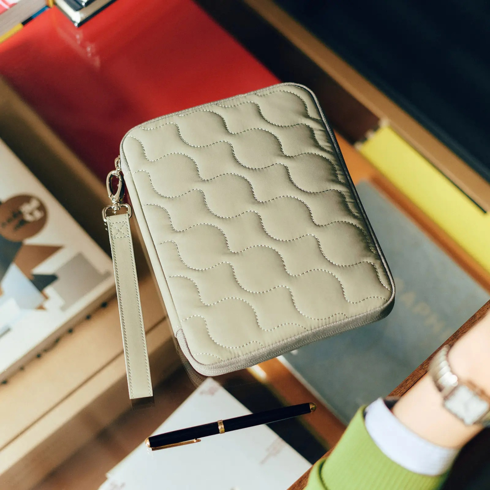 【預購】HOBO日手帳外皮 A5大本 quilt 鼠尾草綠 拉鍊包 HOBO手帳 書皮 書衣 Hobonichi-細節圖2