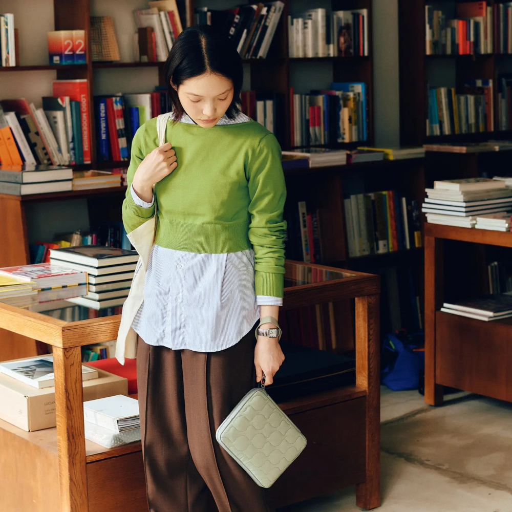 【預購】HOBO日手帳外皮 A5大本 quilt 鼠尾草綠 拉鍊包 HOBO手帳 書皮 書衣 Hobonichi-細節圖5