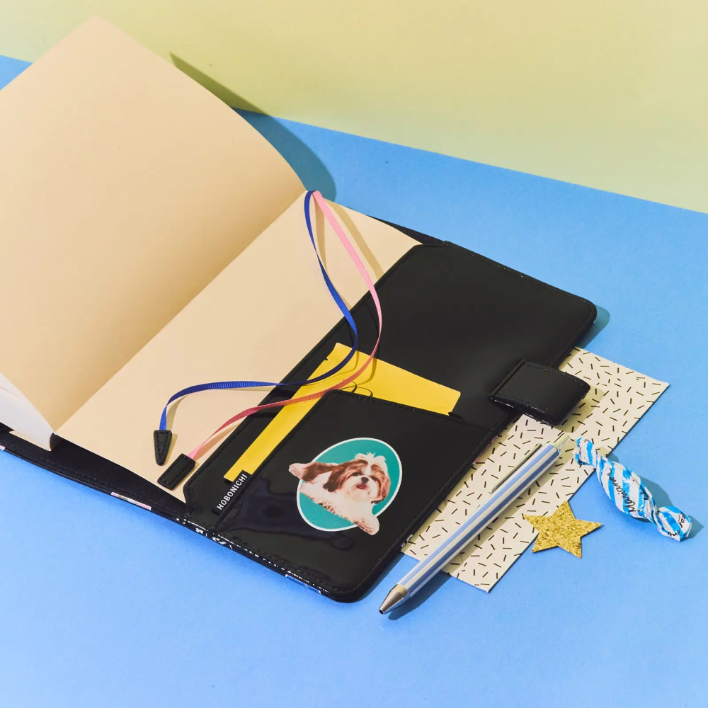 【預購】HOBO日手帳外皮 A5大本 Candy Stripper DOG&CAT RANDOM（black）書皮 書衣-細節圖4