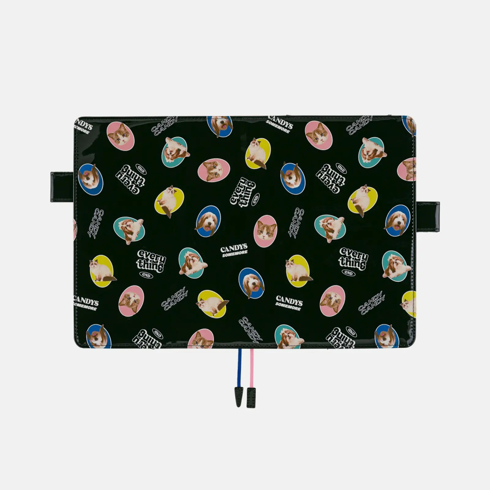 【預購】HOBO日手帳外皮 A5大本 Candy Stripper DOG&CAT RANDOM（black）書皮 書衣-細節圖7