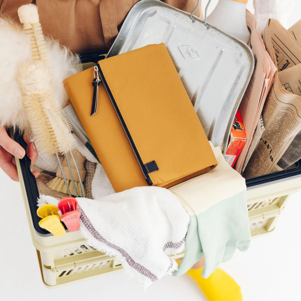 【預購】HOBO日手帳外皮 A5大本 tragen 芥末黃 三折式磁吸書衣 多口袋尼龍書皮書衣 HOBO手帳-細節圖2