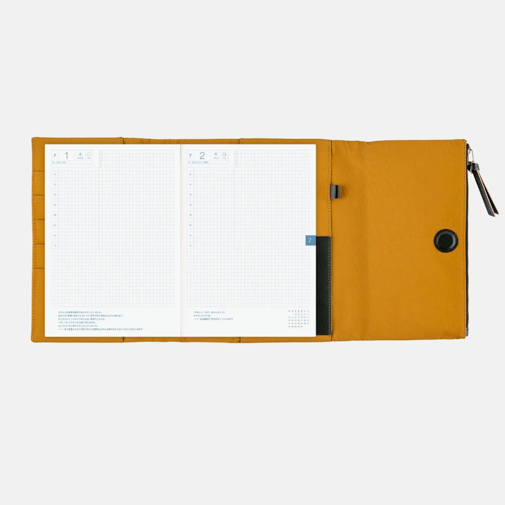 【預購】HOBO日手帳外皮 A5大本 tragen 芥末黃 三折式磁吸書衣 多口袋尼龍書皮書衣 HOBO手帳-細節圖9
