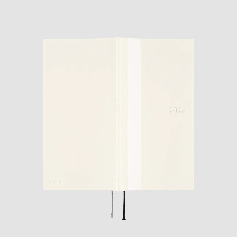 【預購】HOBO日2026年Weeks週手帳 White Line系列 象牙白 日文/英文版(特典-三色筆+黏貼式L夾)-細節圖5