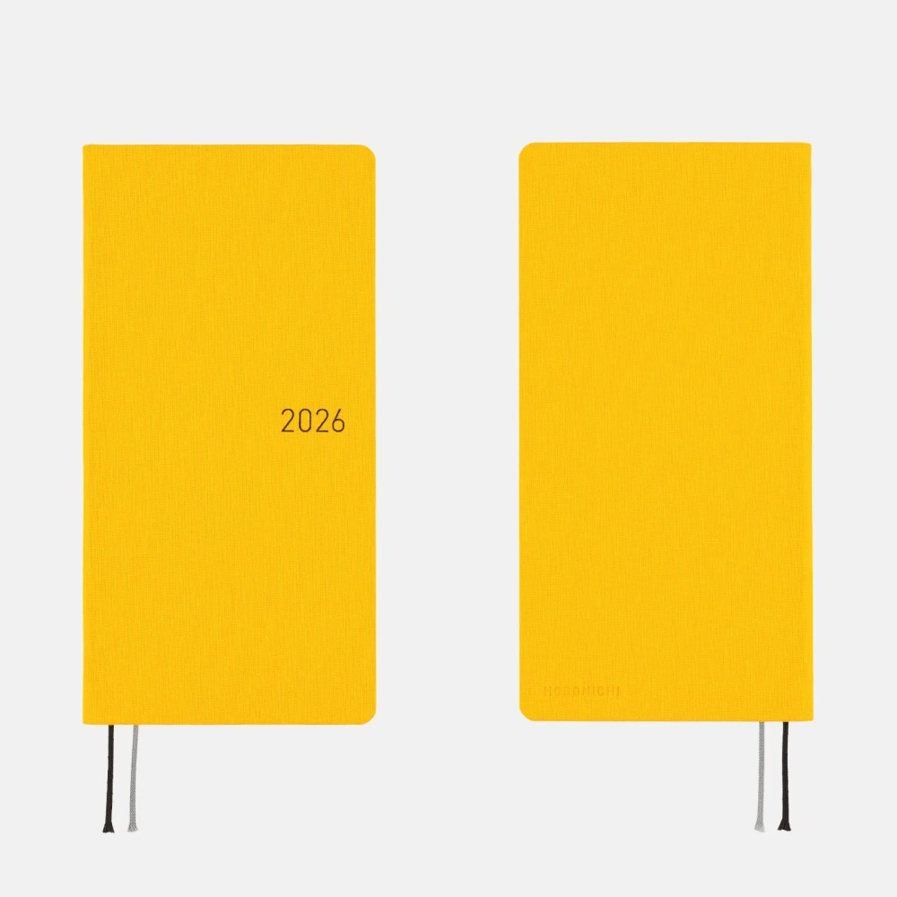 【預購】HOBO日2026年Weeks週手帳 純色系列 Full Moon Yellow 滿月黃 日文/英文版 贈三色筆-細節圖4