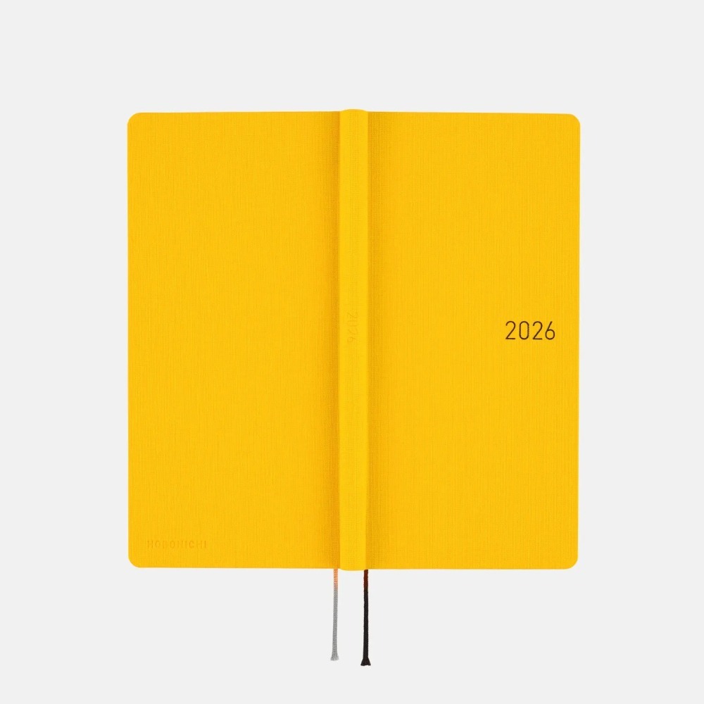 【預購】HOBO日2026年Weeks週手帳 純色系列 Full Moon Yellow 滿月黃 日文/英文版 贈三色筆-細節圖5