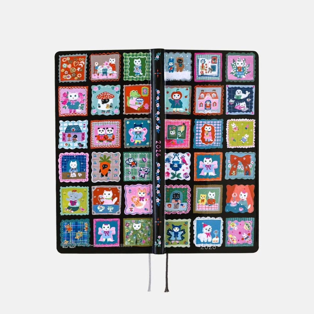 【現貨】HOBO日2026年Weeks週手帳 北岸由美 白貓的日常 日文/英文版(特典-三色筆+黏貼式L夾-細節圖5