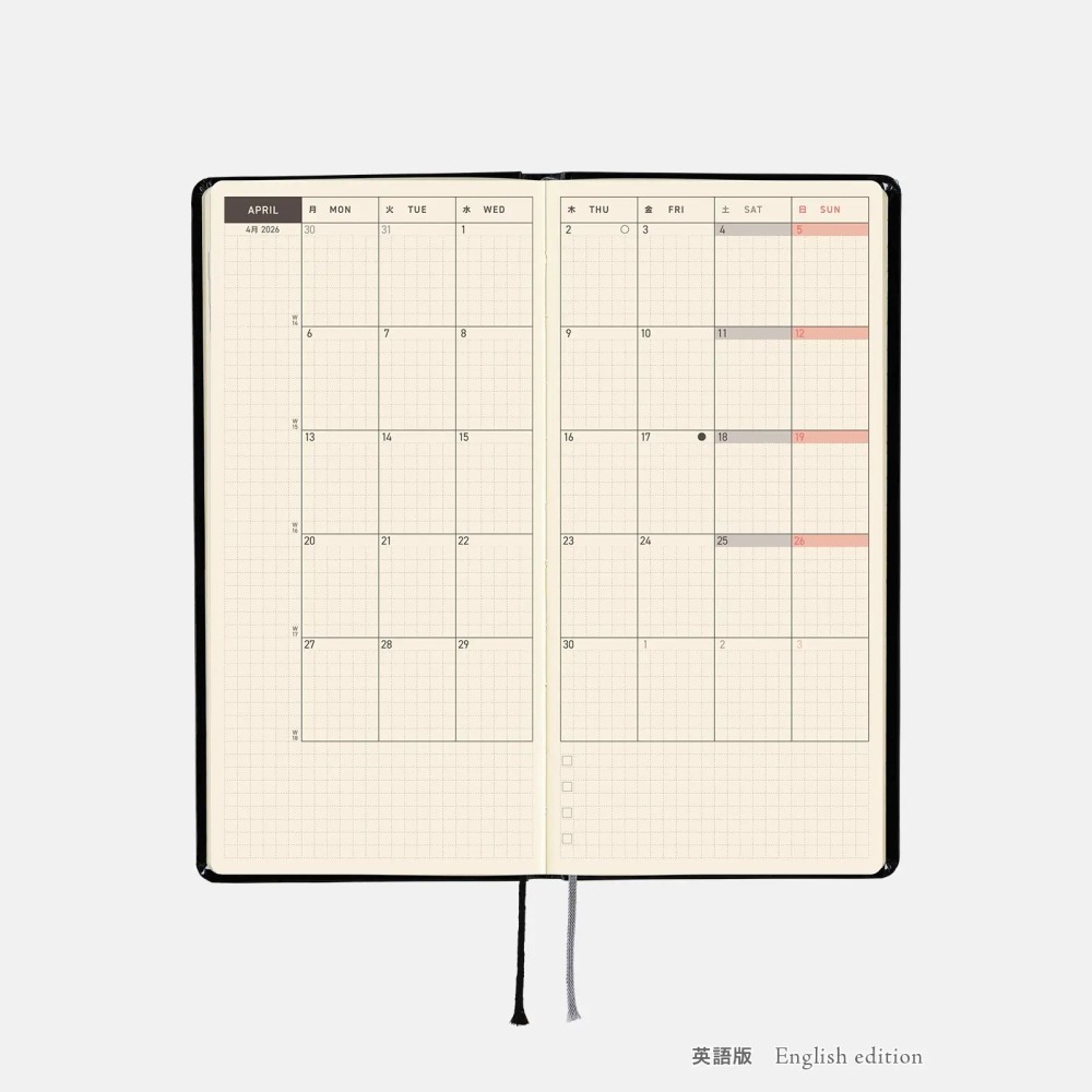 【現貨】HOBO日2026年Weeks週手帳 北岸由美 白貓的日常 日文/英文版(特典-三色筆+黏貼式L夾-細節圖9