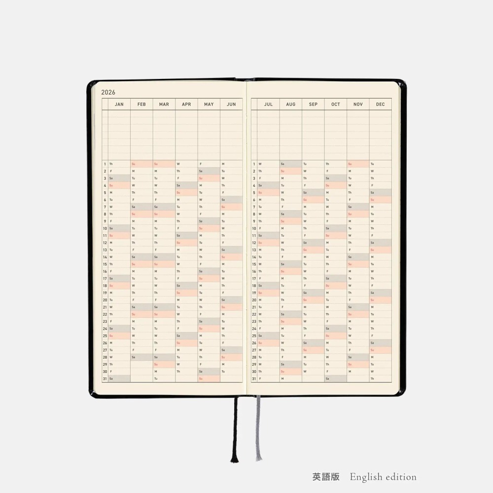 【現貨】HOBO日2026年Weeks週手帳 北岸由美 白貓的日常 日文/英文版(特典-三色筆+黏貼式L夾-細節圖11