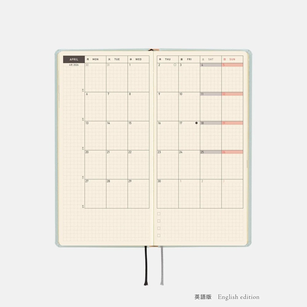 【部分現貨】HOBO日2026年Weeks週手帳 戶外舞會場 MOOMIN 姆明 嚕嚕米 日文/英文版 (特典-三色筆-細節圖9