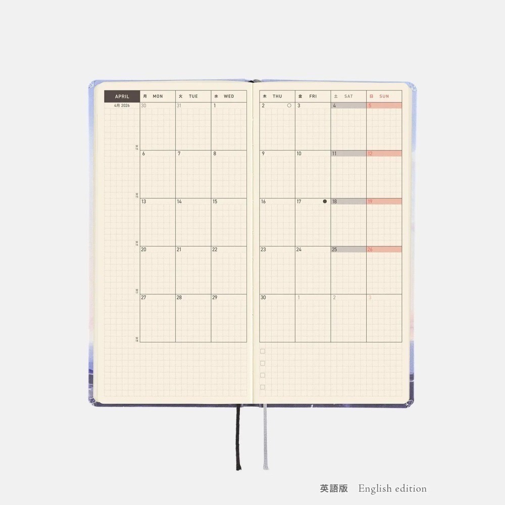 HOBO日2026年Weeks週手帳 坂口恭平 清晨，前往熊本港的路上 日文/英文版 (特典三色筆-細節圖9