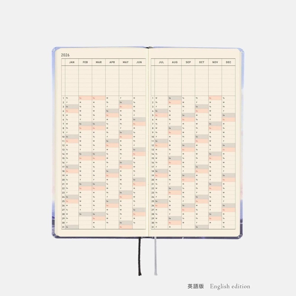 HOBO日2026年Weeks週手帳 坂口恭平 清晨，前往熊本港的路上 日文/英文版 (特典三色筆-細節圖11
