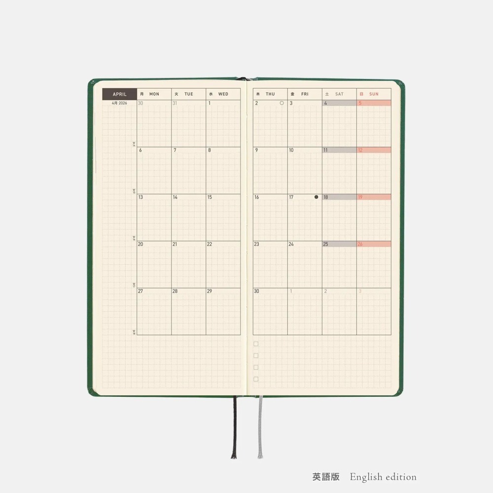 【預購】HOBO日2026年Weeks週手帳 奧見伊代 私の物語 我的故事 日文/英文版 (特典三色筆-細節圖9