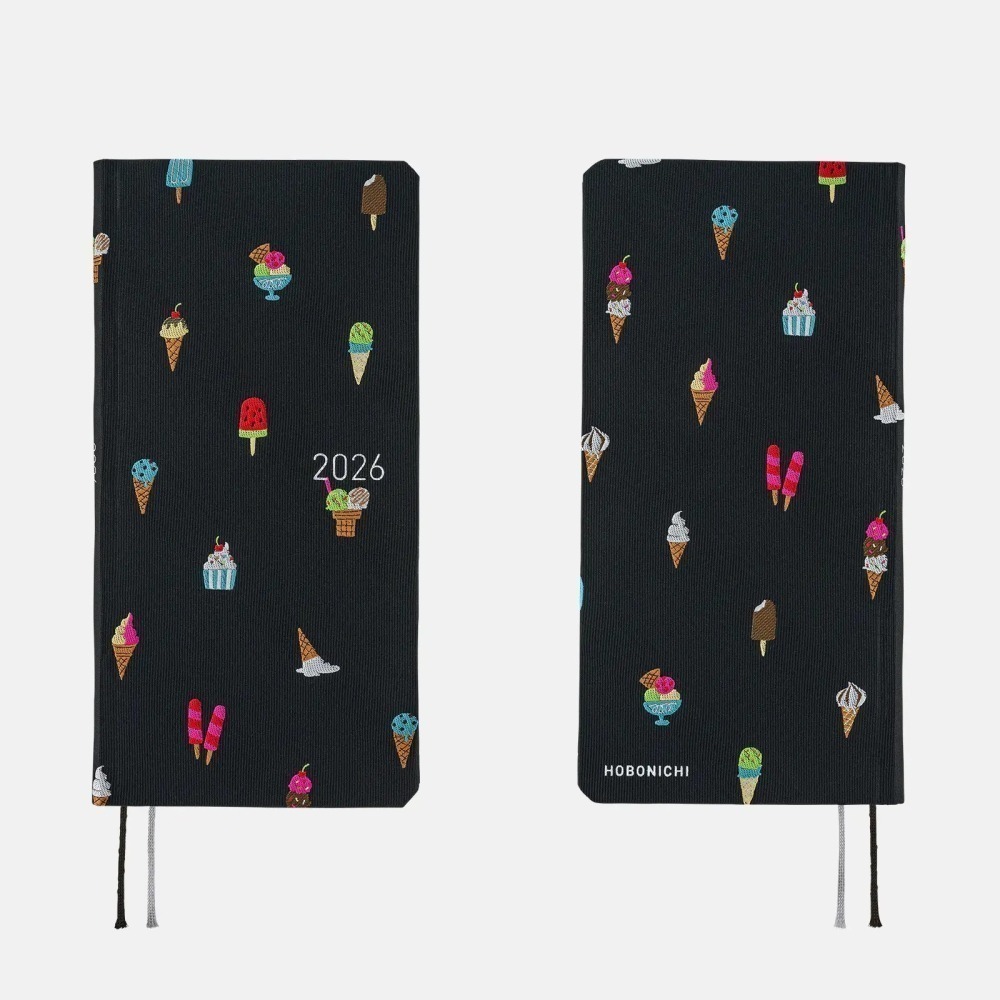 HOBO日2026年Weeks週手帳 Happy Ice Cream 領帶花紋系列 冰淇淋 日文/英文版-細節圖4