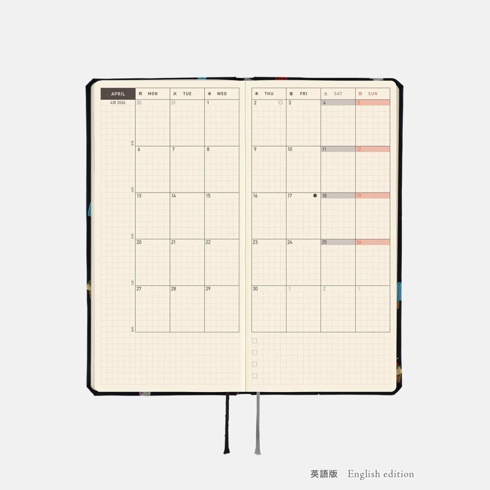 HOBO日2026年Weeks週手帳 Happy Ice Cream 領帶花紋系列 冰淇淋 日文/英文版-細節圖9