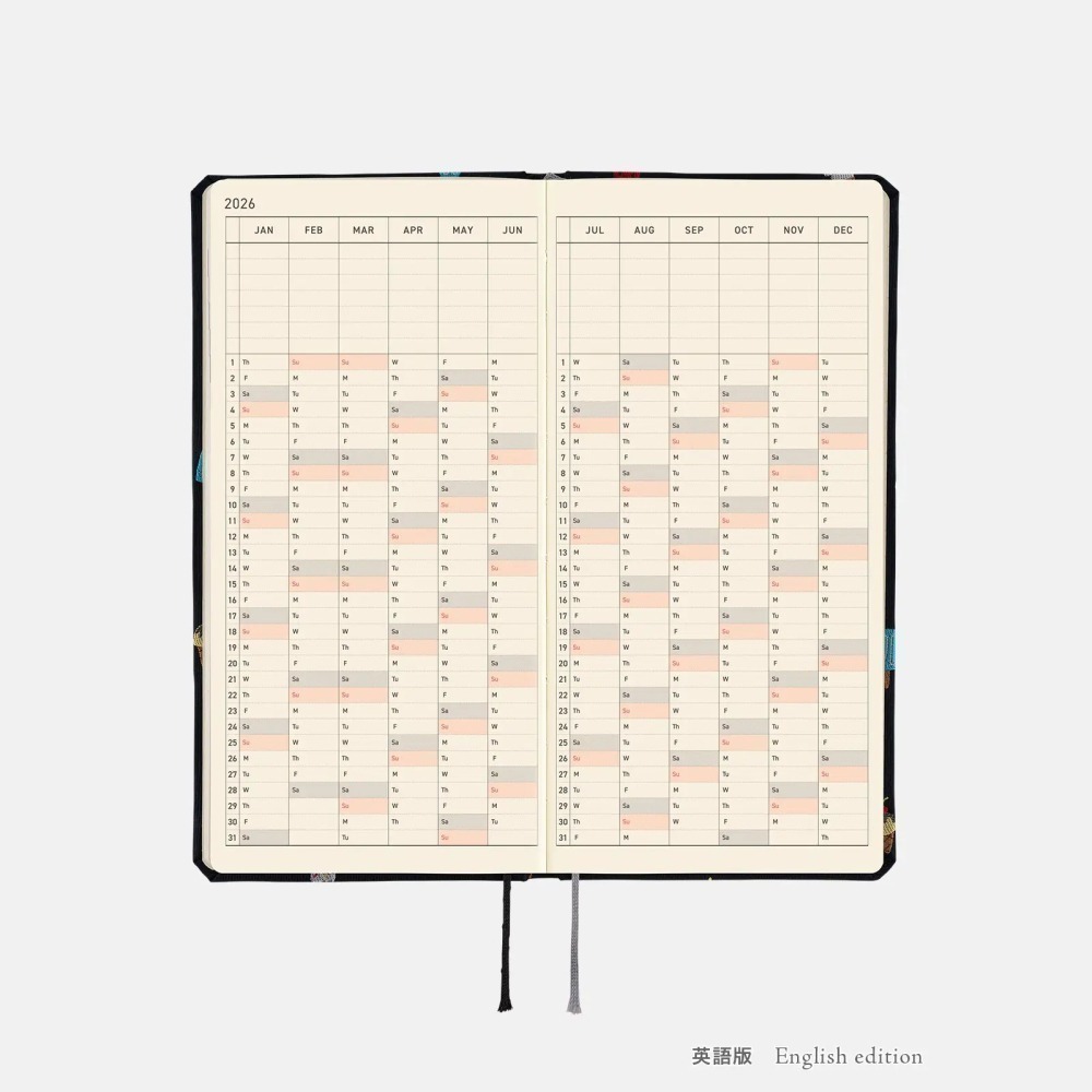 HOBO日2026年Weeks週手帳 Happy Ice Cream 領帶花紋系列 冰淇淋 日文/英文版-細節圖11