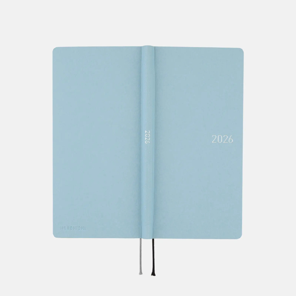 【預購】HOBO日2026年Weeks週手帳 Paper系列 Sky 天空藍 x銀色箔押 日文/英文版(特典-三色筆-細節圖5