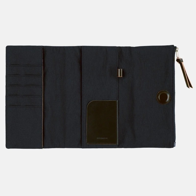 【預購】HOBO日Weeks收納包 tragen 黑色 三折式磁吸書衣 多口袋尼龍書皮 HOBO手帳 週手帳-細節圖8