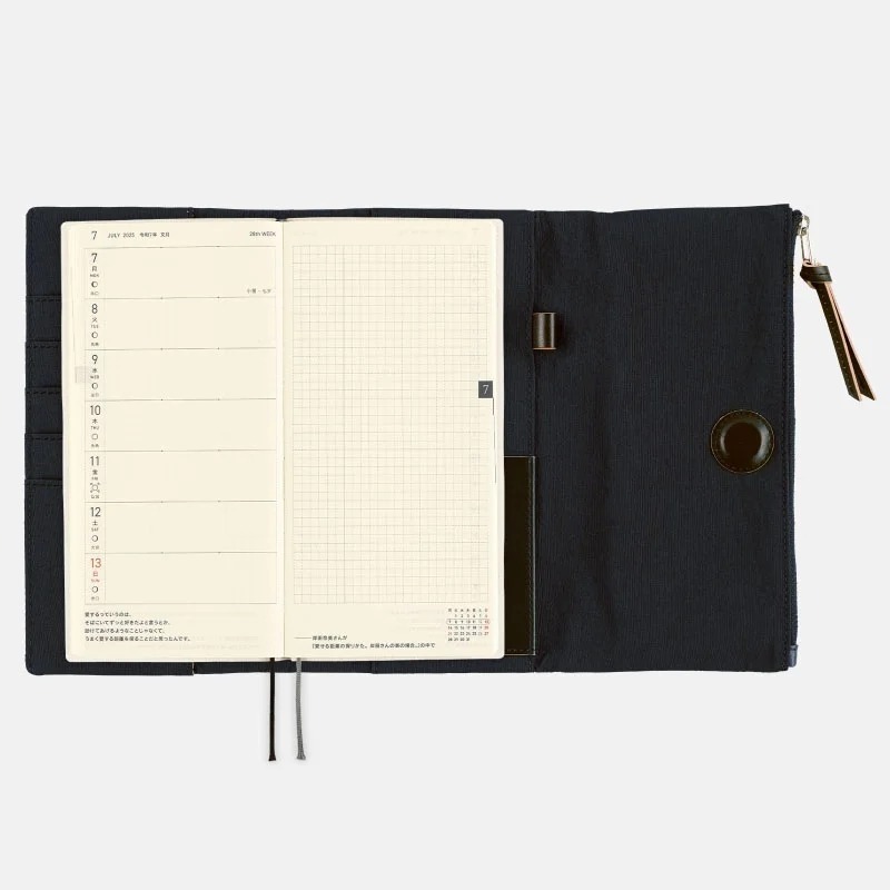 【預購】HOBO日Weeks收納包 tragen 黑色 三折式磁吸書衣 多口袋尼龍書皮 HOBO手帳 週手帳-細節圖9