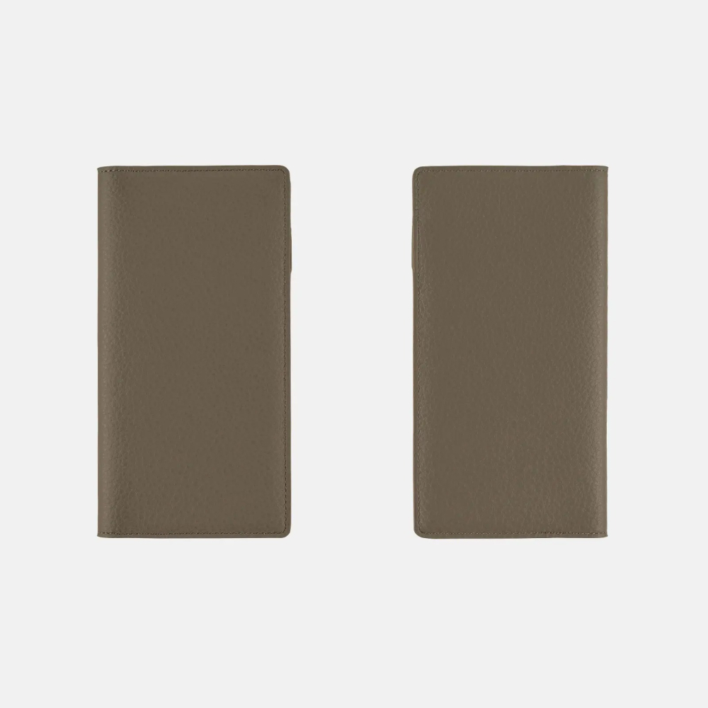 【預購】HOBO日Weeks收納包 Taut (Gray & Light Blue) 牛皮書衣 瘦身版 牛革書皮-細節圖6