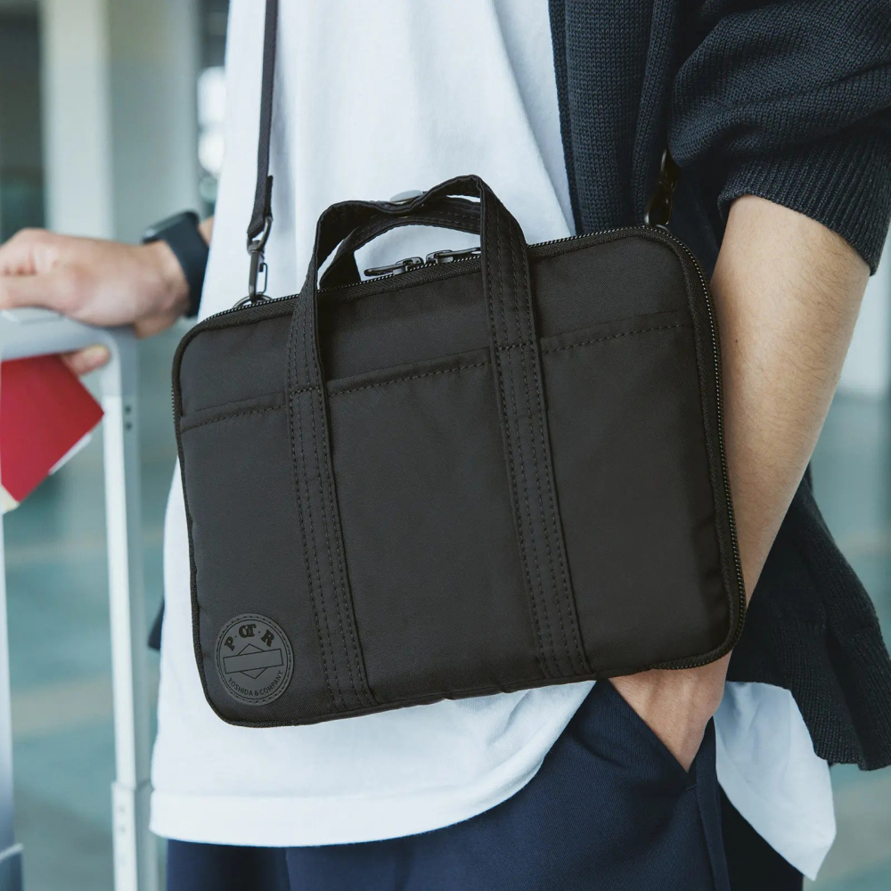 【預購】HOBO日手帳外皮 A5大本 POTR Stroll 黑色 拉鍊包 PORTER書皮 書衣 Hobonichi-細節圖2