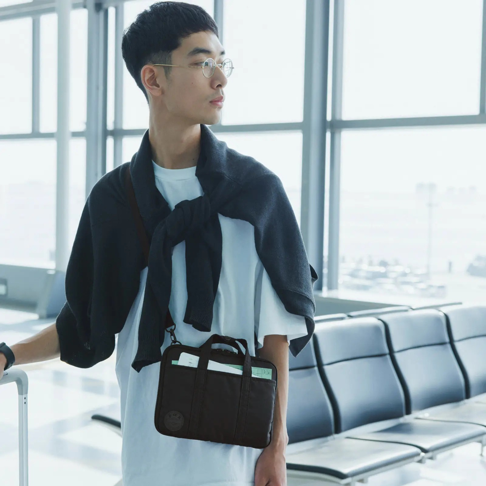 【預購】HOBO日手帳外皮 A5大本 POTR Stroll 黑色 拉鍊包 PORTER書皮 書衣 Hobonichi-細節圖4