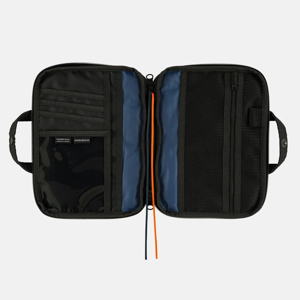 【預購】HOBO日手帳外皮 A5大本 POTR Stroll 黑色 拉鍊包 PORTER書皮 書衣 Hobonichi-細節圖8